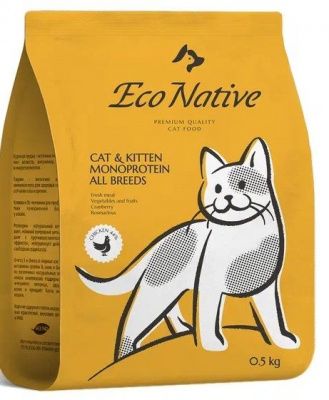 Eco Native для котят и кошек Курица с клюквой 5 кг