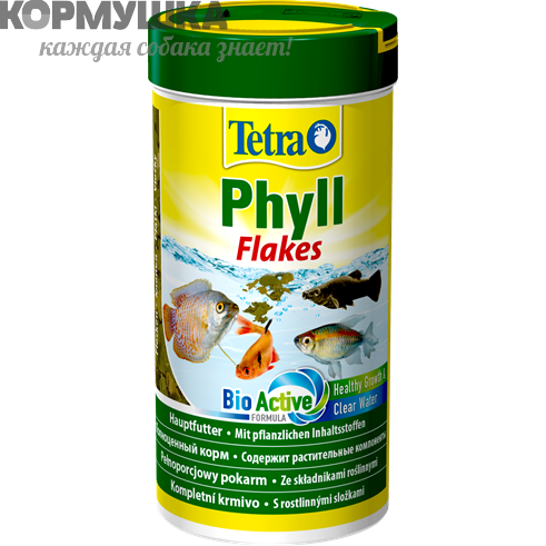 Tetra Phyll Flakes хлопья для травоядных рыб, 1 л