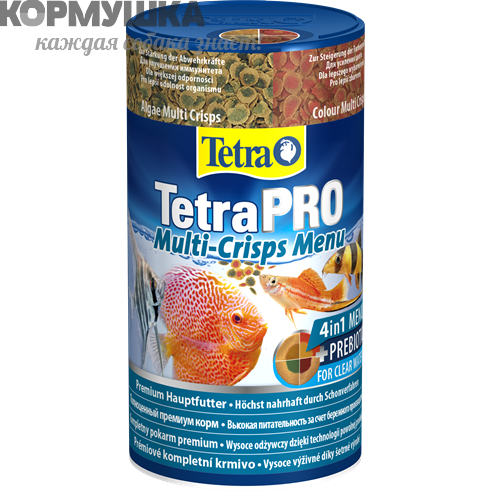 TetraPro Multi Crisps Menu 4 вида чипсов для декор. рыб, 250 мл                              