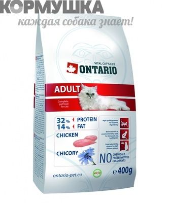 Ontario Для взрослых кошек с курицей 2 кг
