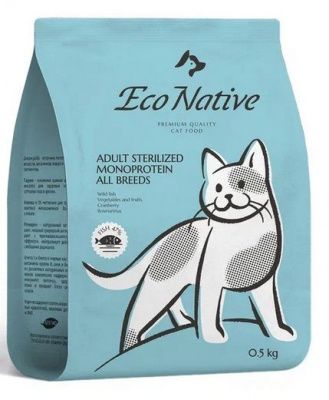 Eco Native для стер.кошек Дикая рыба 500 г