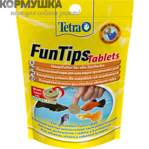 Tetra FunTips Tablets корм в виде прикл-ся таблеток для декор. рыб, 75 таб.                    