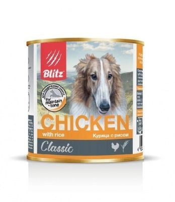 BLITZ Курица с Рисом конс. для собак 750 г