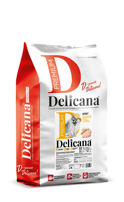 Delicana Курица с овощами для мелких пород 8 кг Delicana Курица с овощами для мелких пород 8 кг