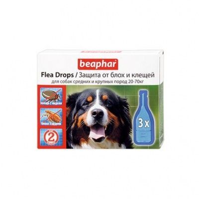 Beaphar: капли от блох д/собак крупных пород 1 доза