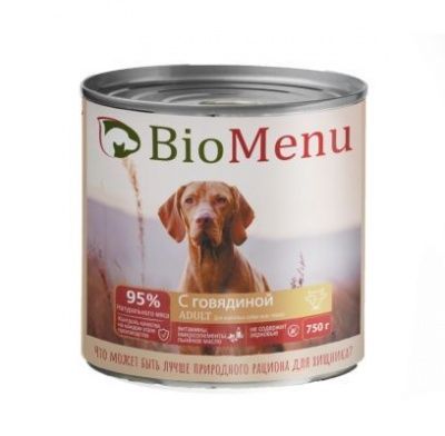 БиоМеню для собак говядина 750 г