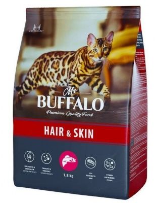 Mr.Buffalo ADULT HAIR&SKIN лосось д/кошек 1,8 кг