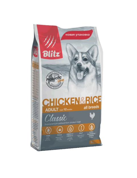 Блиц для собак Курица/Рис 2 кг