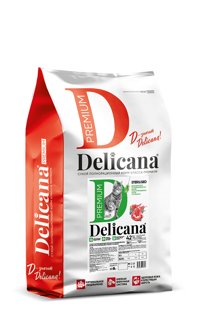 Delicana Ягнёнок для стер. кошек 8 кг Delicana Ягнёнок для стер. кошек 8 кг