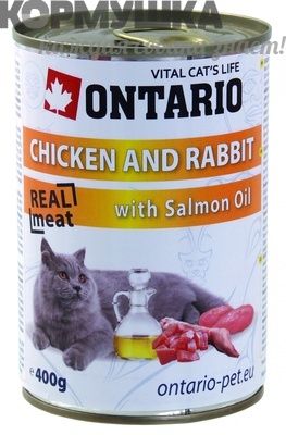 Ontario Консервы для кошек курица и кролик 400 г
