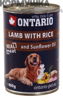 Ontario Консервы для собак ягненок и рис 400 г