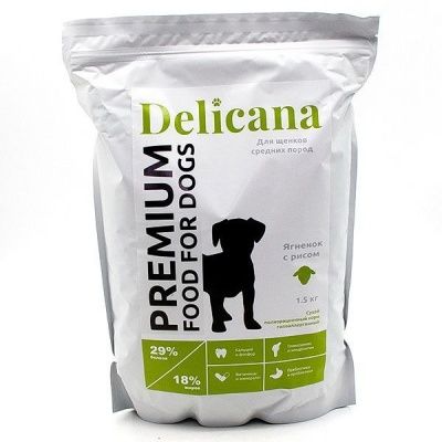 Delicana Ягненок с рисом для щенков 16 кг