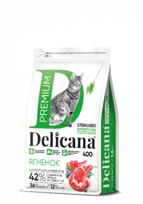 Delicana Ягнёнок для стер. кошек 400 г Delicana Ягнёнок для стер. кошек 400 г