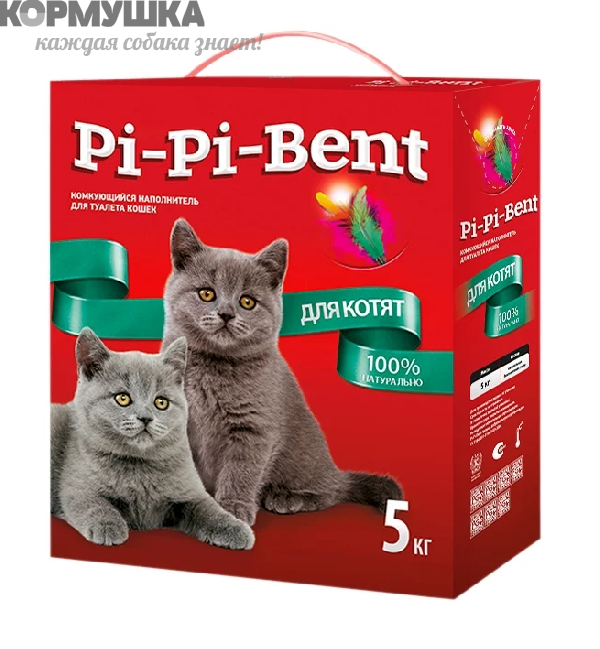 Pi-Pi-Bent комкующийся для котят (п/эт.пакет) 5 кг
