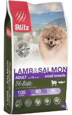 Blitz ягненок/лосось беззерновой для собак мелких пород 12 кг