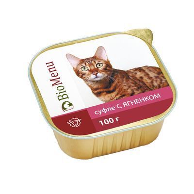 БиоМеню суфле для кошек ягнёнок 100 г