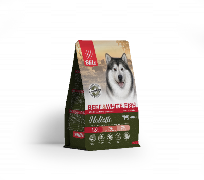 Blitz говядина/белая рыба беззерновой для собак 1,5 кг