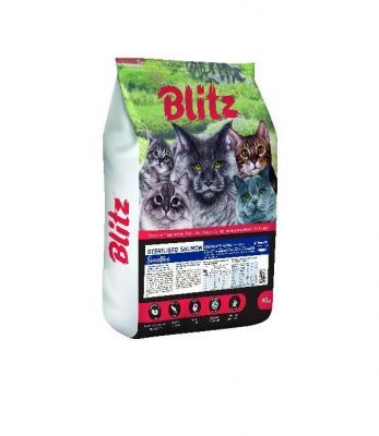 Блиц для кошек стерилайзед Лосось 10 кг