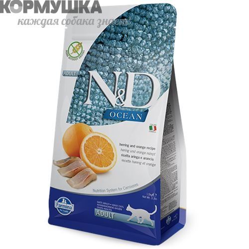 Фармина Н&Д Кэт с рыбой и апельсином 10 кг