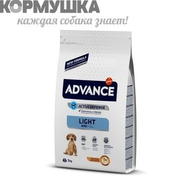 Advance для собак мелких пород с курицей контроль веса 3 кг