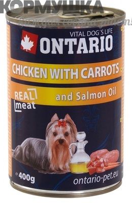 Ontario Консервы для собак курица и морковь 800 г