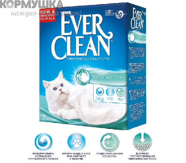 EVER CLEAN Aqua Breeze Наполнитель д/кошек с ар морск бриза 6 кг