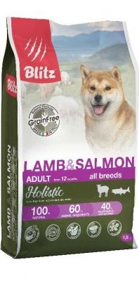Blitz ягненок/лосось беззерновой для собак 12 кг