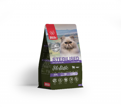 Blitz Holistic STERILISED Ягнёнок/Рыба 400 г