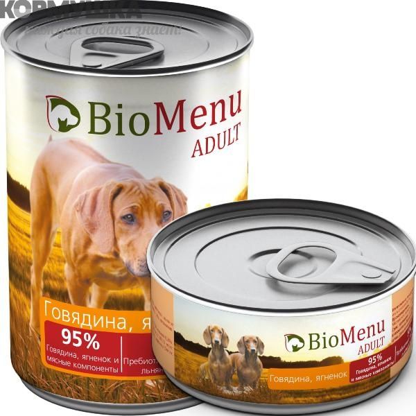 БиоМеню для собак говядина/ягнёнок 410 г
